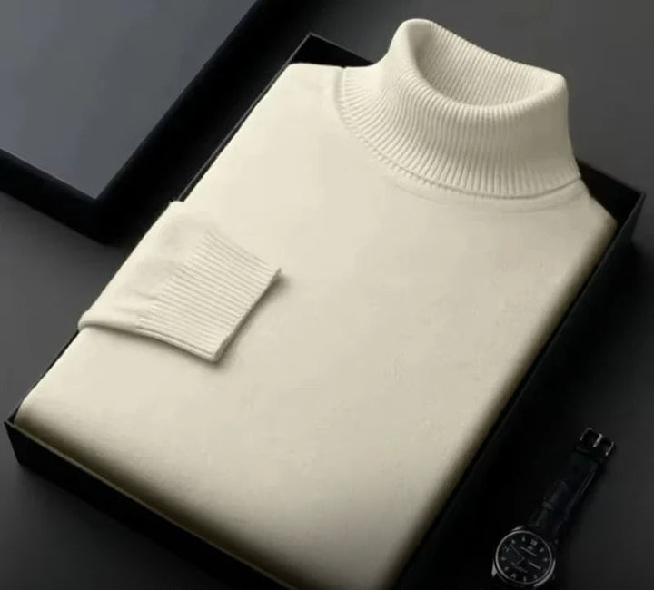 Herren Pullover | Kaschmir | Weich | Luxus | Uni | Regulär | Warm-Beige-S-Luzern Mode