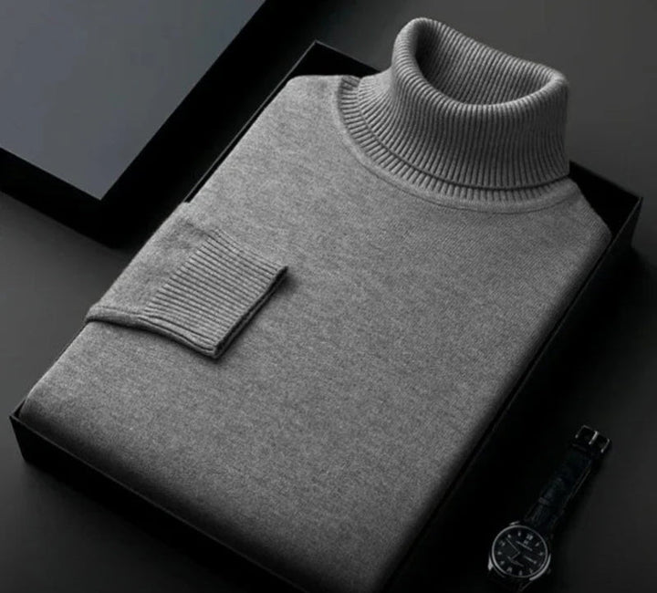 Herren Pullover | Kaschmir | Weich | Luxus | Uni | Regulär | Warm-Grau-S-Luzern Mode