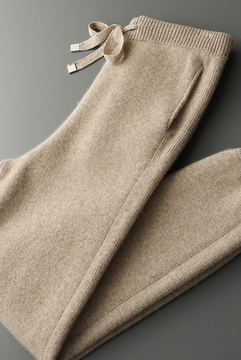 Herren Cashmere Merinowolle Jogginganzug | Beige | 2-teilig | Locker sitzend-Luzern Mode