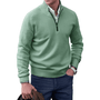 Herren Strickpullover mit Reißverschluss und Stehkragen-Grün-M-Luzern Mode