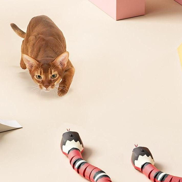 Bewegliches Katzenspielzeug | Schlange Aufladbar USB Interaktiv Nachhaltig-Luzern Mode