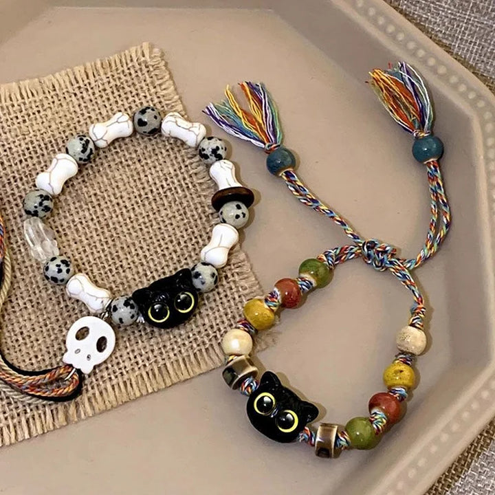 Charm-Armband | Langlebig Boho Katzen Totenkopf Stilvoll Einzigartig Trendig-Katzen-Luzern Mode