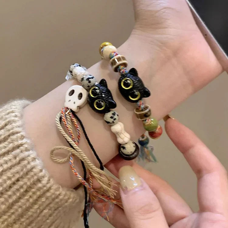 Charm-Armband | Langlebig Boho Katzen Totenkopf Stilvoll Einzigartig Trendig-Luzern Mode