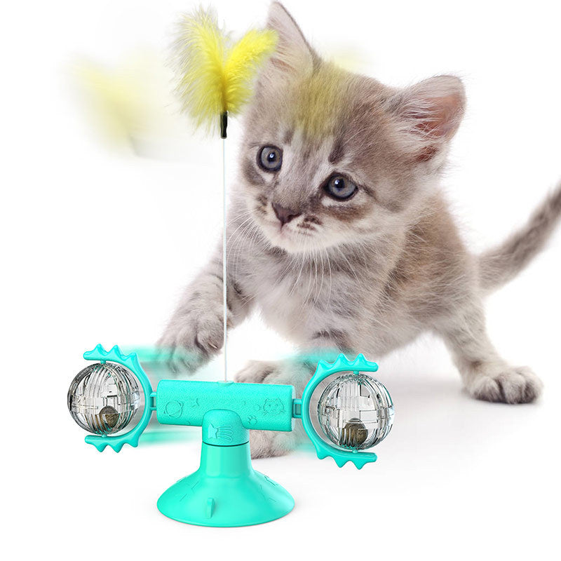Katzen Spielstation | Nachhaltig Drehend Interaktiv Kratzen Beißen-Luzern Mode
