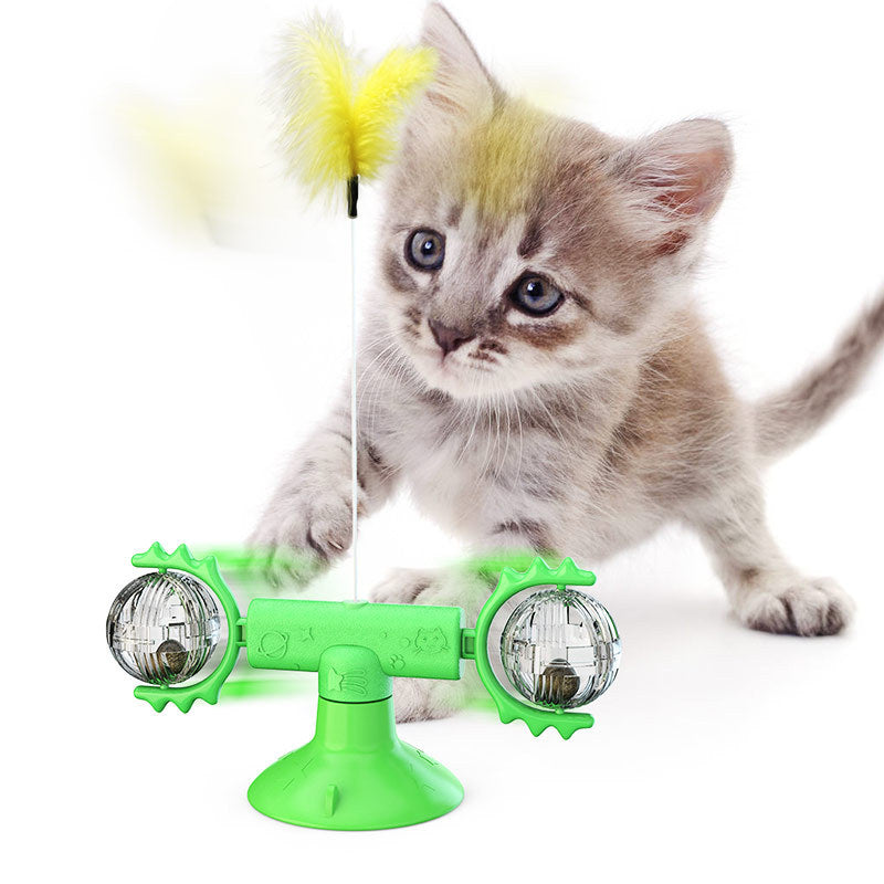 Katzen Spielstation | Nachhaltig Drehend Interaktiv Kratzen Beißen-Luzern Mode