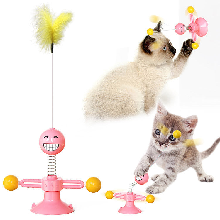 Katzen Spielstation | Nachhaltig Drehend Interaktiv Kratzen Beißen-Luzern Mode