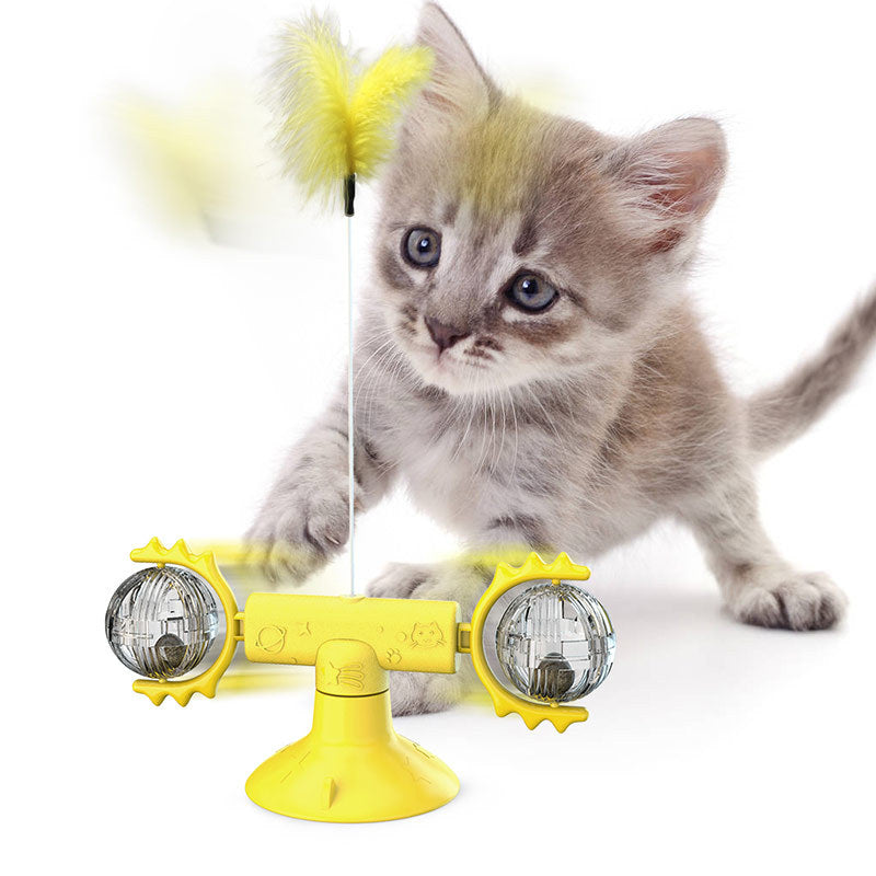 Katzen Spielstation | Nachhaltig Drehend Interaktiv Kratzen Beißen-Luzern Mode