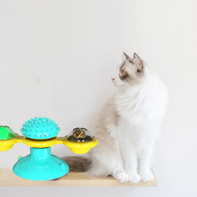 Katzen Spielstation | Nachhaltig Drehend Interaktiv Kratzen Beißen-Luzern Mode
