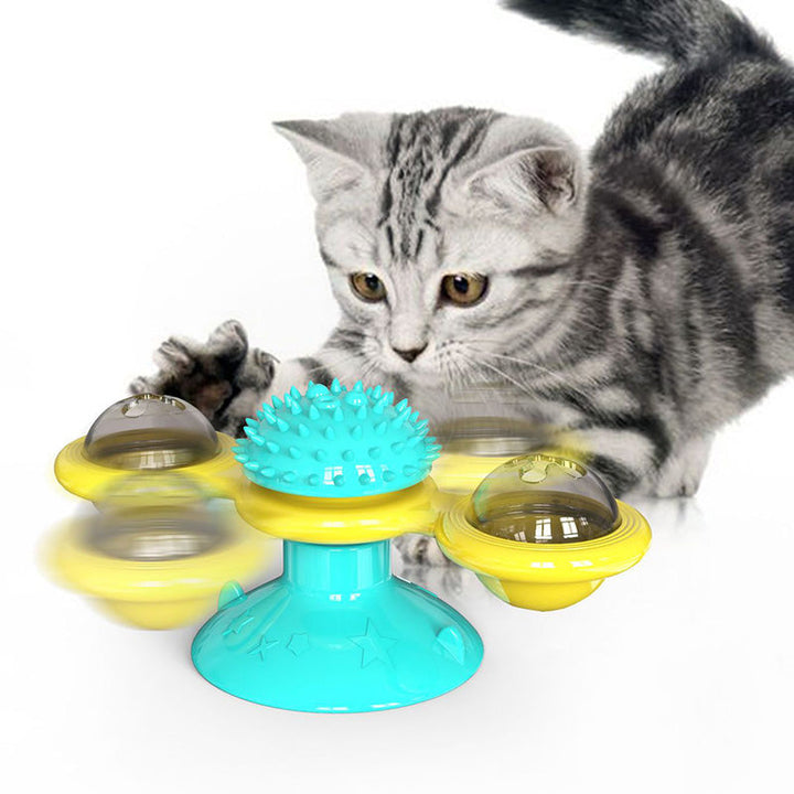 Katzen Spielstation | Nachhaltig Drehend Interaktiv Kratzen Beißen-Luzern Mode