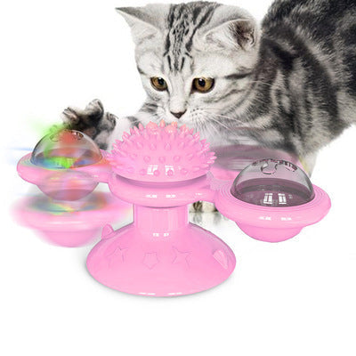 Katzen Spielstation | Nachhaltig Drehend Interaktiv Kratzen Beißen-Rosa-Luzern Mode