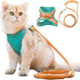 Katzengeschirr | Sicher | Komfortabel | Atmungsaktiv | Mit Leine | Weich | Langlebig-Orange | Teal-S-Luzern Mode