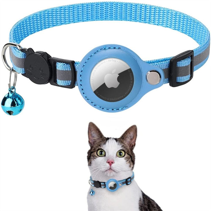 Katzenhalsband | GPS-Tracker Sicher Langlebig Robust Reflektierend-Himmelblau-Ohne GPS-Tracker-Luzern Mode