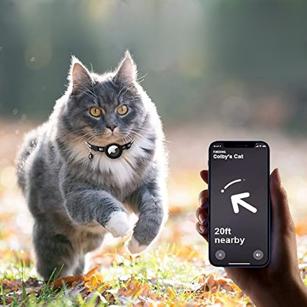 Katzenhalsband | GPS-Tracker Sicher Langlebig Robust Reflektierend-Schwarz-Ohne GPS-Tracker-Luzern Mode
