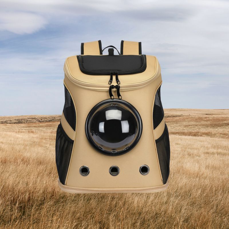 Haustier Reisetasche | Transparent | Strapazierfähig | Stabil | Sichtfenster | Vielseitig-Beige-Luzern Mode