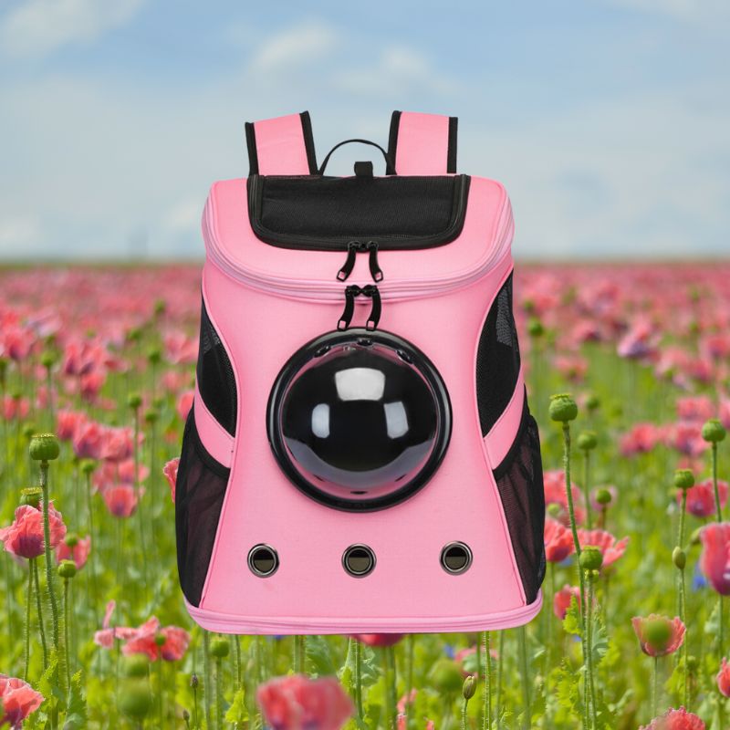 Haustier Reisetasche | Transparent | Strapazierfähig | Stabil | Sichtfenster | Vielseitig-Rosa-Luzern Mode