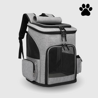Reisetasche für Katzen | Belüftet | Robust | Sichtfenster | Aufbewahrungsfächer-Grau-Luzern Mode