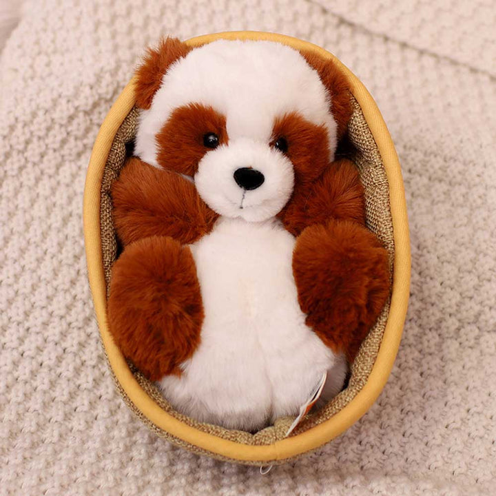 Plüsch-Panda mit Korb zum Herausnehmen – weich gefüllt & dekorativ – 20 cm