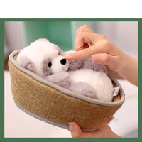 Plüsch-Panda mit Korb zum Herausnehmen – weich gefüllt & dekorativ – 20 cm