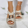 Damen Sandalen mit Keilabsatz und Strassdetails kaufen-Beige-35-Luzern Mode