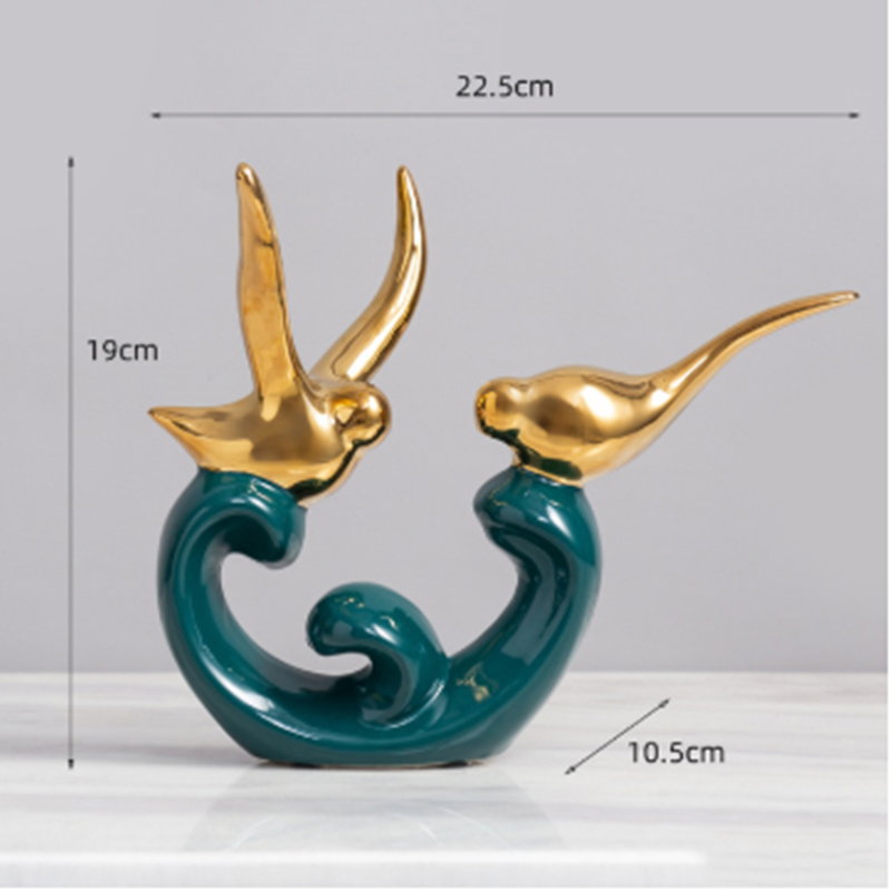 Keramische Dekoration | Gold Smaragdgrün Stilvoll Langlebig Vielseitig-Flirt-Luzern Mode