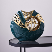 Keramische Dekoration | Gold Smaragdgrün Stilvoll Langlebig Vielseitig-Vase-Luzern Mode