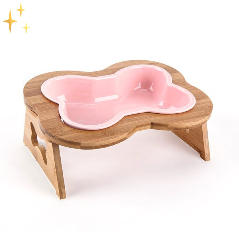Hundenapf | Knochenform | Keramisch | Erhöht | Langlebig | Ergonomisch | Trendy-Rosa-Luzern Mode