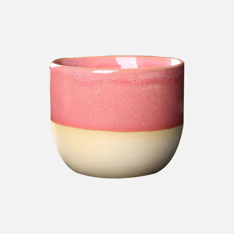 Teetasse | Farbig Keramisch Stilvoll Groß Langlebig Vielseitig-Rosa-Luzern Mode