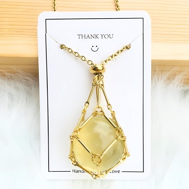 Kette mit Kristallanhänger | Silber Gold | Langlebig | Einzigartig | Stilvoll | Stabil-Gold-Citrin-Luzern Mode