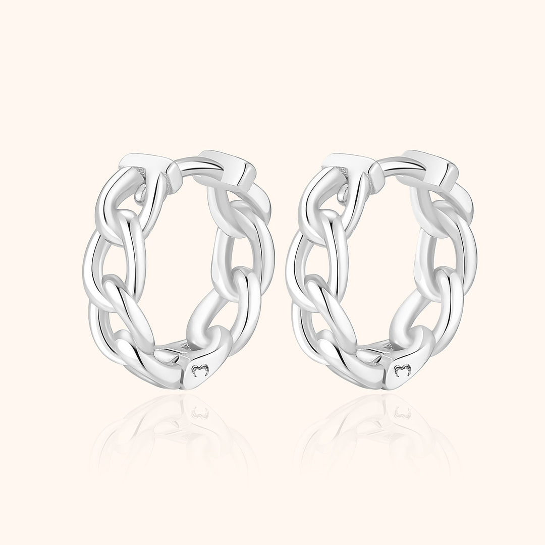 Ohrringe | Einzigartig Kettenförmig Minimalistisch Sterling-Silber Langlebig Stilvoll-Silber-Luzern Mode