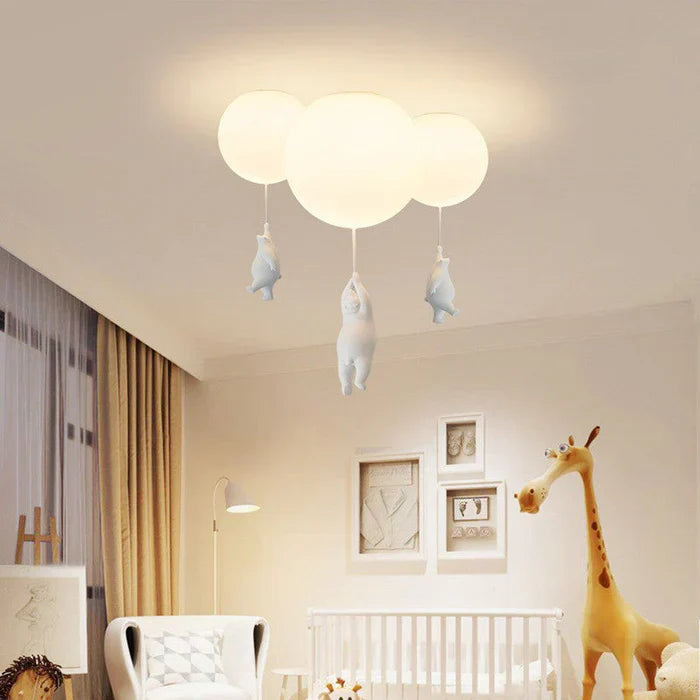 Kinderzimmer Pendelleuchte | Bär Ballon Niedlich LED Langlebig Stimmungsvolles Licht-Luzern Mode