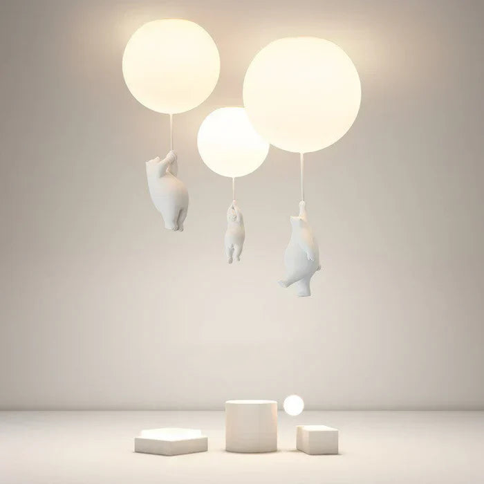 Kinderzimmer Pendelleuchte | Bär Ballon Niedlich LED Langlebig Stimmungsvolles Licht-Luzern Mode