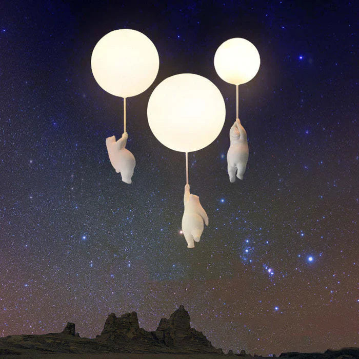 Kinderzimmer Pendelleuchte | Bär Ballon Niedlich LED Langlebig Stimmungsvolles Licht-Luzern Mode