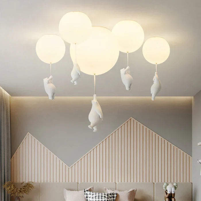 Kinderzimmer Pendelleuchte | Bär Ballon Niedlich LED Langlebig Stimmungsvolles Licht-Luzern Mode