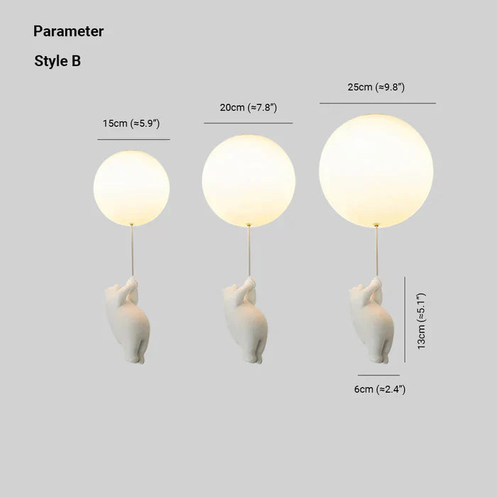 Kinderzimmer Pendelleuchte | Bär Ballon Niedlich LED Langlebig Stimmungsvolles Licht-Luzern Mode