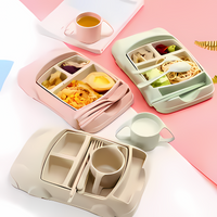 Kinder Essgeschirr | Fahrzeuge | Teller | Fächer | Becher | Besteck | Spaß | Vielseitig-Luzern Mode