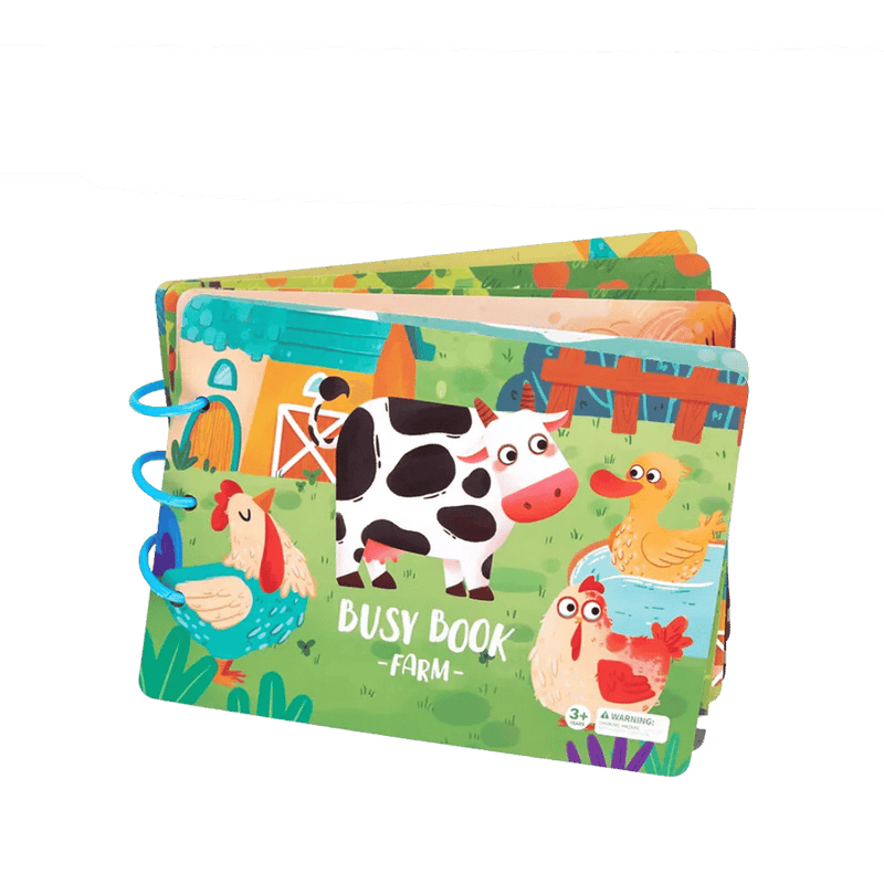 Kinder-Sinnesbuch | Spielerisch Langlebig Waschbar Weich Interaktiv-Bauernhof-Luzern Mode