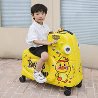 Kinder-Sitzkoffer | Scooterfunktion | Hartschale | Sicherheitsgurt-S (39 L)-Gelbe Ente-Luzern Mode