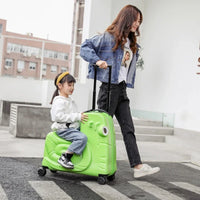 Kinder-Sitzkoffer | Scooterfunktion | Hartschale | Sicherheitsgurt-S (39 L)-Grün-Luzern Mode