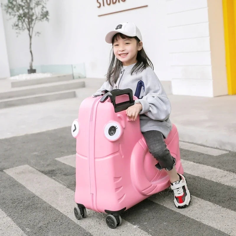 Kinder-Sitzkoffer | Scooterfunktion | Hartschale | Sicherheitsgurt-S (39 L)-Rosa-Luzern Mode