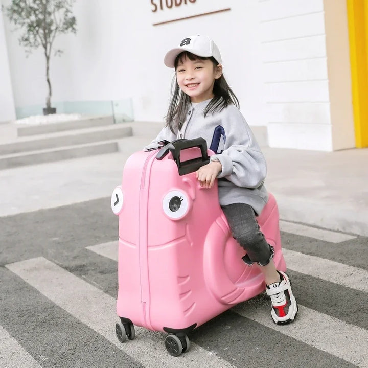 Kinder-Sitzkoffer | Scooterfunktion | Hartschale | Sicherheitsgurt-S (39 L)-Rosa-Luzern Mode