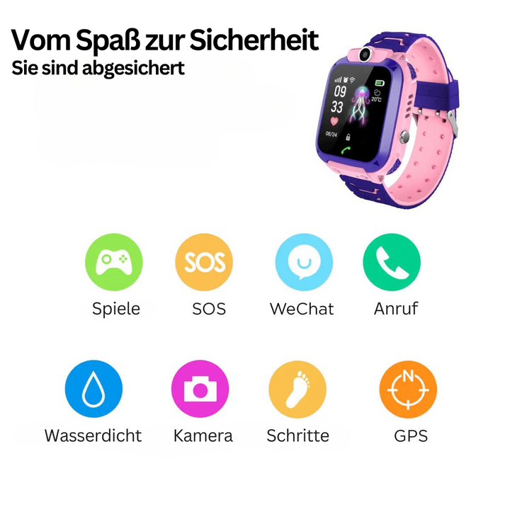 Kinder-Smartwatch | Vielseitig Notruftaste Sicher Tracking Spielen Langlebig-Luzern Mode