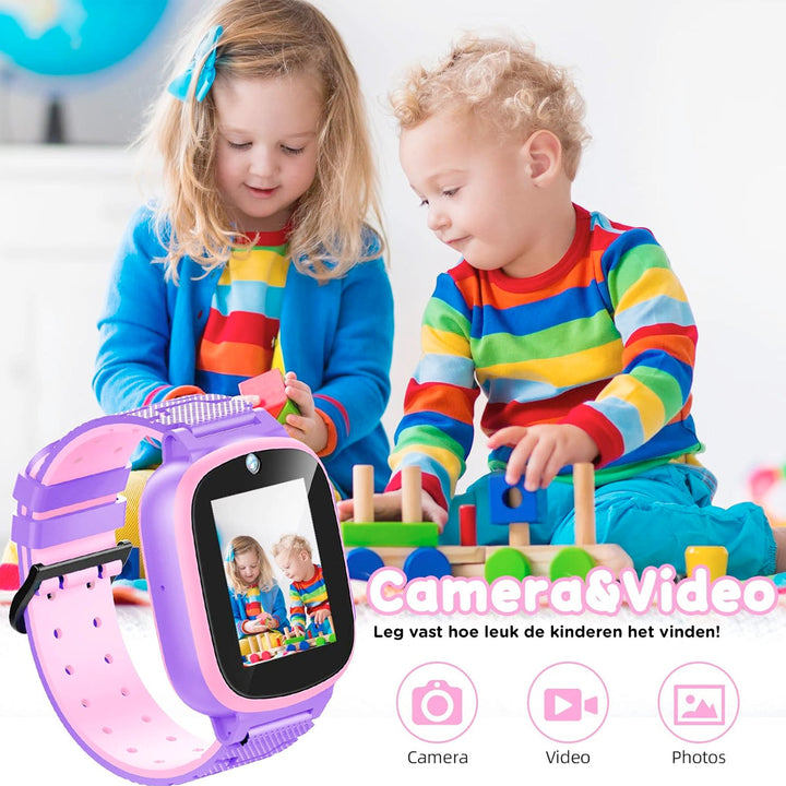 Wasserdichte Smartwatch für Kinder mit GPS und Kamera-Rosa-Luzern Mode