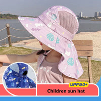 Mädchen Sonnenhut mit Nackenschutz für Sommerausflüge-Lila-Luzern Mode