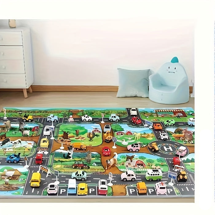 Kinder-Spielteppich | Verkehr | Bauernhof | Groß | Interaktiv | Weich-Luzern Mode