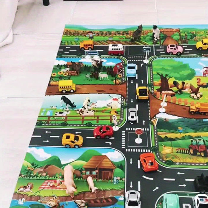 Kinder-Spielteppich | Verkehr | Bauernhof | Groß | Interaktiv | Weich-Luzern Mode