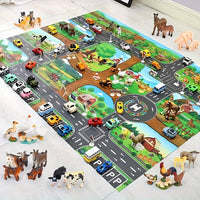 Kinder-Spielteppich | Verkehr | Bauernhof | Groß | Interaktiv | Weich-Luzern Mode