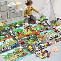 Kinder-Spielteppich | Verkehr | Bauernhof | Groß | Interaktiv | Weich-Luzern Mode