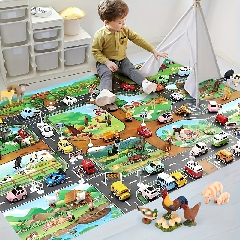 Kinder-Spielteppich | Verkehr | Bauernhof | Groß | Interaktiv | Weich-Luzern Mode
