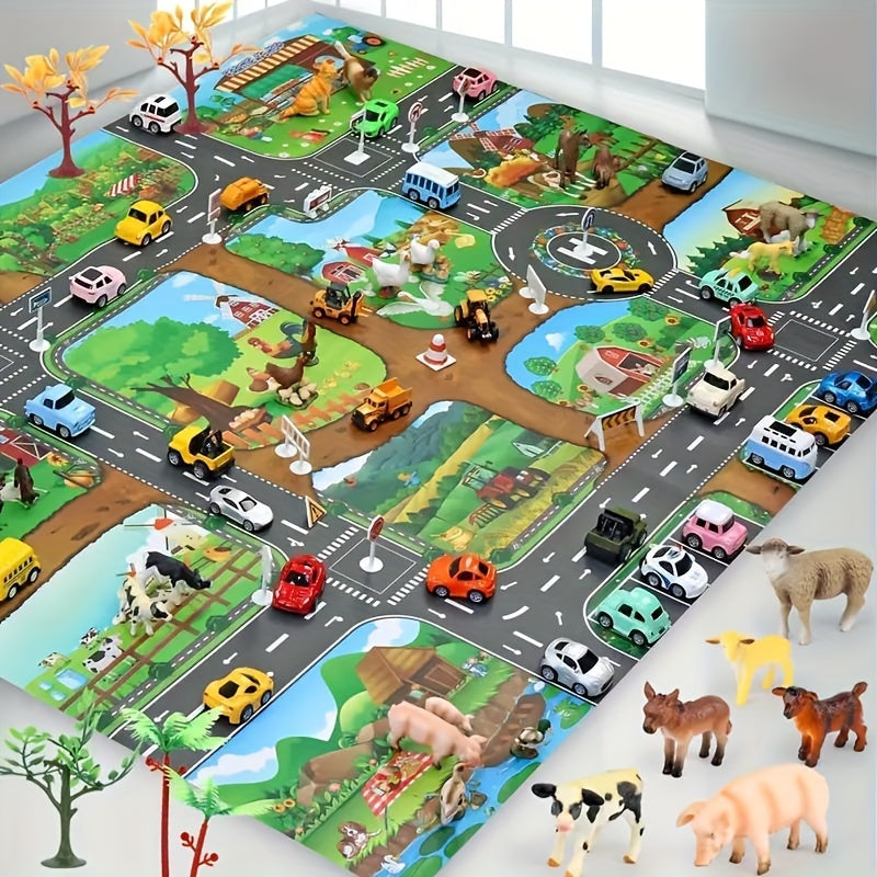 Kinder-Spielteppich | Verkehr | Bauernhof | Groß | Interaktiv | Weich-Luzern Mode