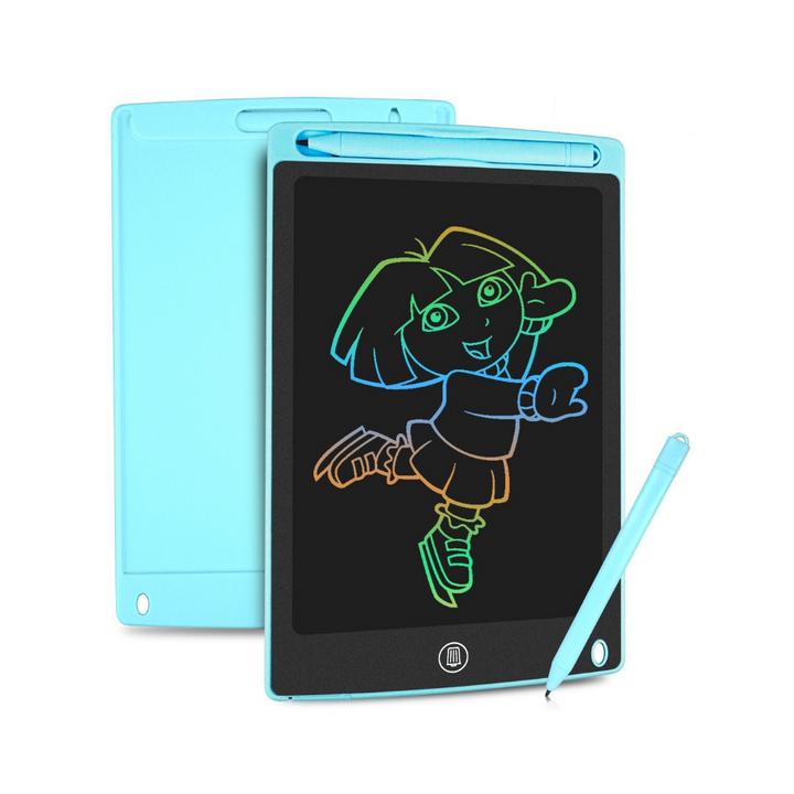 Kinder Zeichentablet | Löschbar | Langlebig | Kreativ | Regenbogenfarben-Blau-Luzern Mode